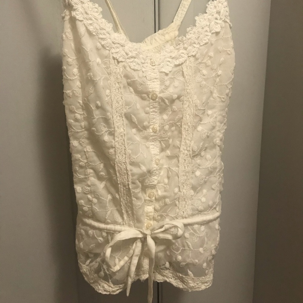 Front tie criss cross lace hollister tank top